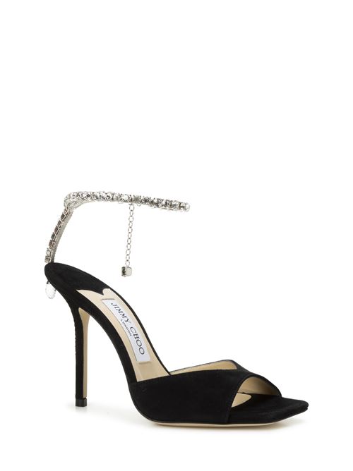 Sandali Saeda 100 JIMMY CHOO | SAEDA SANDAL 100 EWABLACK/CRYSTAL